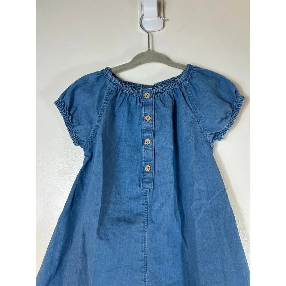 CARTER’S Girl’s Chambray Romper with Embroidered Hem / Size: 2T